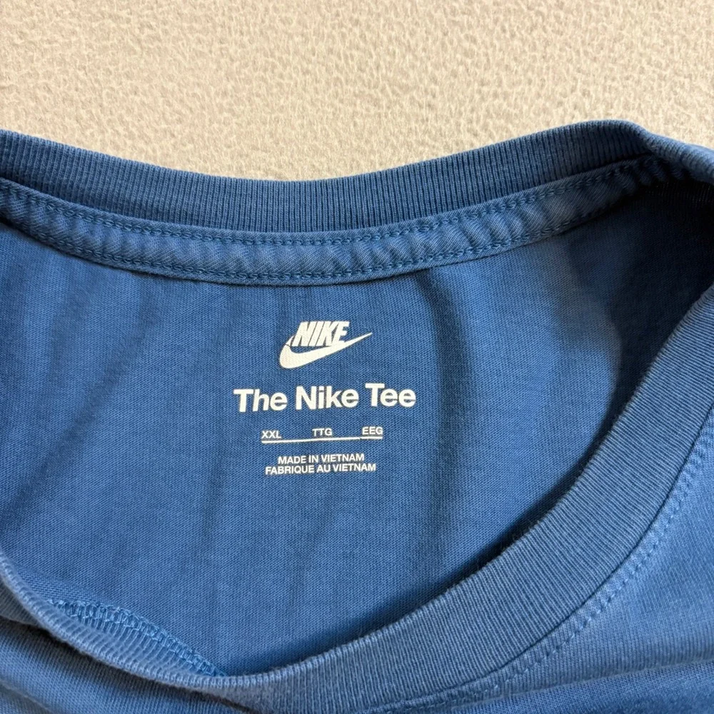 Nike Worldwide Graphic T-Shirt Mens XXL Blue Short Sleeve Cotton Tee